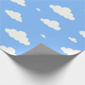 Cute white clouds pattern sky blue seamless wrappi ラッピングペーパー (角)