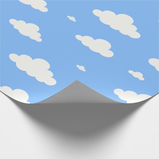 Cute white clouds pattern sky blue seamless wrappi ラッピングペーパー (角)