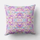 Cute white colorful paisley design クッション (裏面)