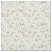 Cute White Daisy Floral Pattern for Sewing, Crafts ファブリック (見本)