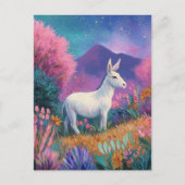 Cute White Donkey in Mountains ポストカード (正面)