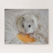Cute White Dwarf Hamster Pet ジグソーパズル (横)