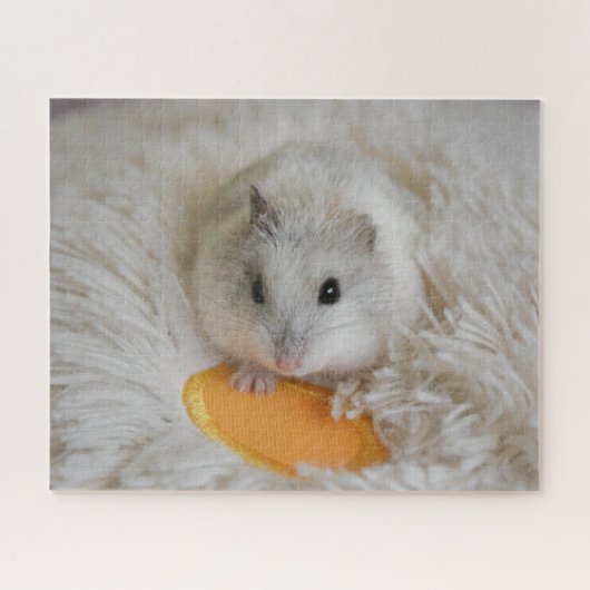 Cute White Dwarf Hamster Pet ジグソーパズル (横)