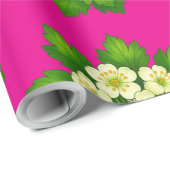 Cute white flowers and green leaves Wrapping Paper ラッピングペーパー (ロールコーナー)