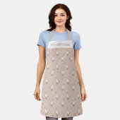 Cute White Goose Pattern エプロン (着用した状態)