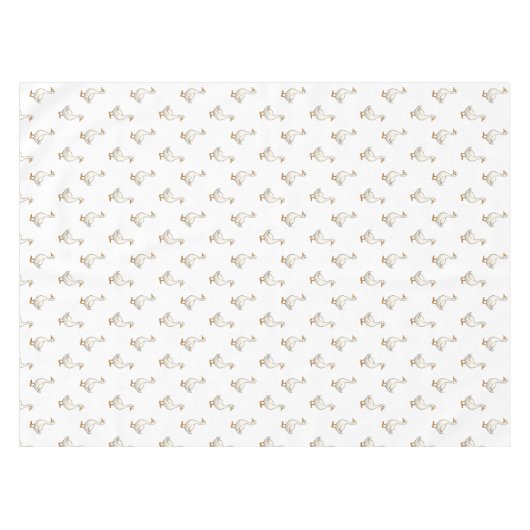 Cute White Goose Pattern テーブルクロス (正面(横))
