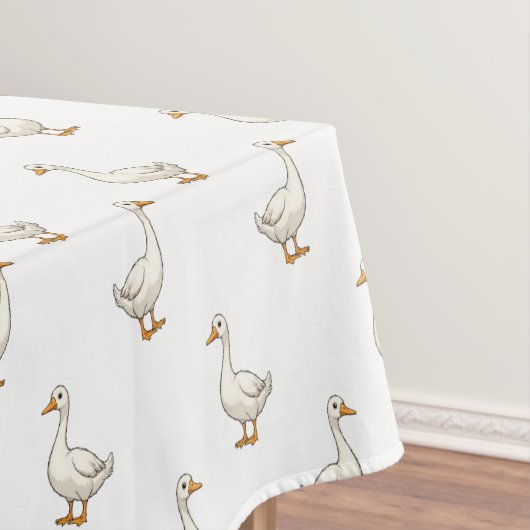Cute White Goose Pattern テーブルクロス (インサイチュ)