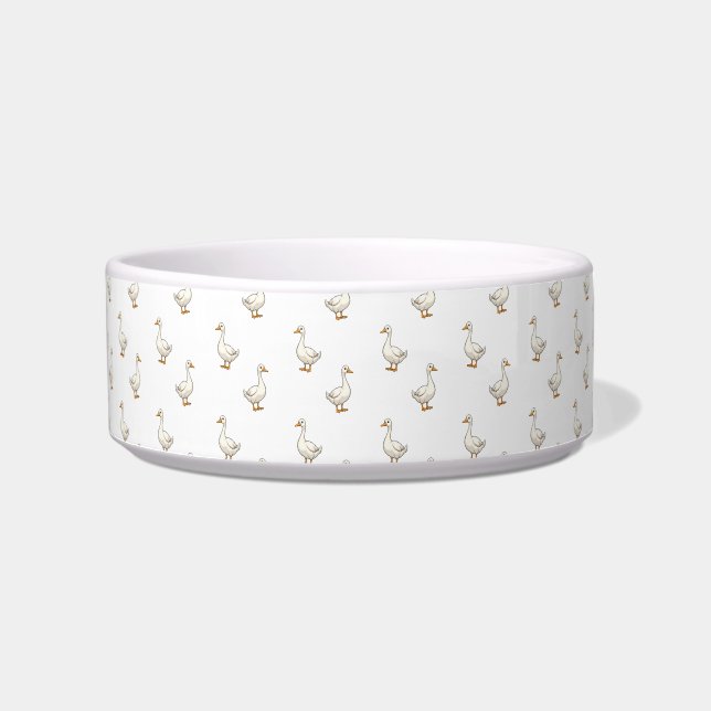 Cute White Goose Pattern ボウル (正面)