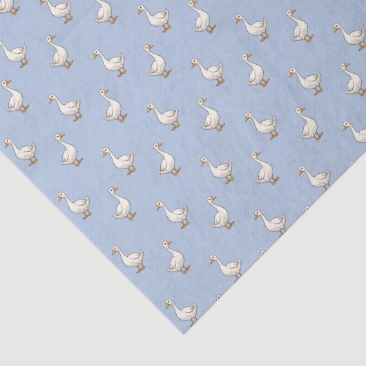 Cute White Goose Pattern Blue 薄葉紙 (詳細)
