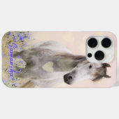 Cute White Horse Purple Flower Case-Mate iPhone Ca iPhoneケース (裏面 (横))