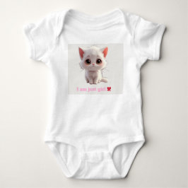 Cute White Kitten Baby Bodysuit - I Am Just Girl C ベビーボディスーツ
