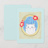 Cute White Kitten Cat Makeup Flat Card (正面/裏面)