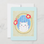 Cute White Kitten Cat Makeup Flat Card (正面)