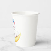 Cute White Kitten on Moon Paper cup 紙コップ (左)