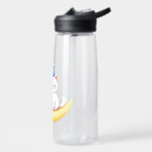 Cute White Kitten on Moon Water Bottle ウォーターボトル (左面)