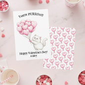 Cute White Kitten You're PURRfect Kids Valentines ノートカード