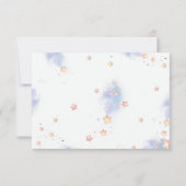 Cute white little bunny and a crescent silver moon サンキューカード (裏面)