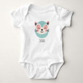 Cute White Personalized Baby Bodysuit – Adorable ベビーボディスーツ (正面)