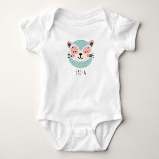 Cute White Personalized Baby Bodysuit – Adorable ベビーボディスーツ (正面)