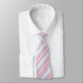 Cute white pinky stripes  ネクタイ (タイ)