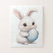 Cute White Rabbit Bunny Puzzles  ジグソーパズル (縦)