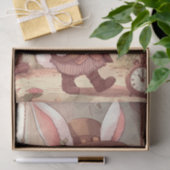 Cute White Rabbit Wonderland Whimsical Timekeeper 薄葉紙 (ギフト)