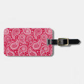Cute white red paisley pattern Case-Mate iPhone ca ラゲッジタグ (正面横)
