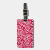 Cute white red paisley pattern Case-Mate iPhone ca ラゲッジタグ (正面縦)