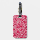 Cute white red paisley pattern Case-Mate iPhone ca ラゲッジタグ (裏面縦)