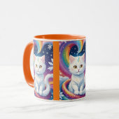 Cute White Snow Christmas Cat マグカップ (正面左)
