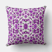 Cute white violet roses patterns クッション (裏面)