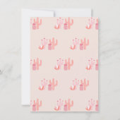 Cute Whole Llama Fun Pink First Birthday サンキューカード (裏面)