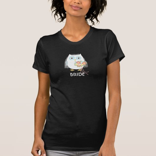 cute Wifeフクロウの花嫁の新婚者の新しい夫人 Tシャツ (正面)