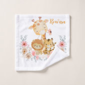 Cute Wild Animal Floral バスタオルセット (ウォッシュタオル)