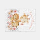 Cute Wild Animal Printed Blanket フリースブランケット (正面(横))