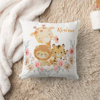 Cute Wild Animal Throw Pillow クッション