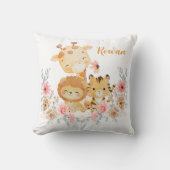 Cute Wild Animal Throw Pillow クッション (正面)
