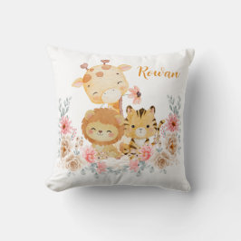 Cute Wild Animal Throw Pillow クッション