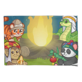 Cute Wild Animals Jungle Night Camping Party Kids 枕カバー