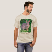 Cute Wild Brown Rabbit Wildlife Personalized Tシャツ (正面フル)