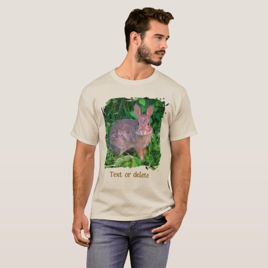 Cute Wild Brown Rabbit Wildlife Personalized Tシャツ (正面フル)