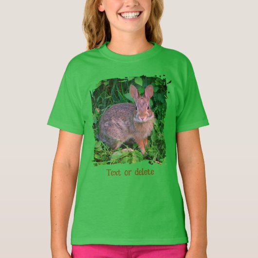 Cute Wild Brown Rabbit Wildlife Personalized Tシャツ (正面)