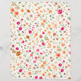 Cute Wild flower Patterned Scrapbook Paper