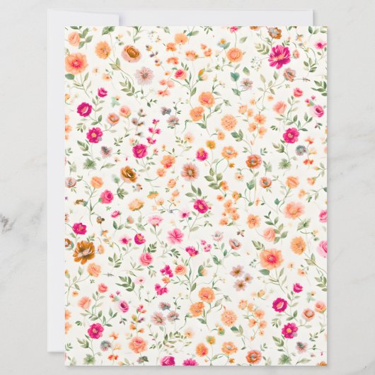 Cute Wild flower Patterned Scrapbook Paper (裏面)