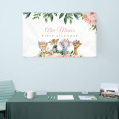Cute Wild Jungle Safari Animals Birthday Parade 横断幕 (トレードショー)