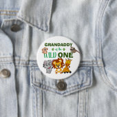 Cute Wild One Jungle Safari Zoo Animal Grandaddy 缶バッジ (インサイチュ)