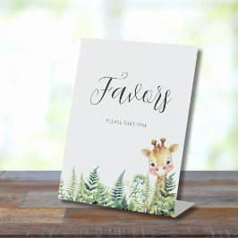 Cute Wild One Safari Animal Favor Pedestal Sign 台座サイン