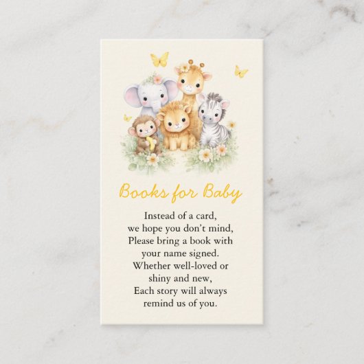 Cute Wild One Safari Animals Books for Baby  エンクロージャーカード (正面)