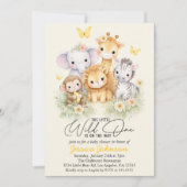 Cute Wild One Safari Animals e Baby Shower  招待状 (正面)