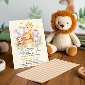 Cute Wild One Safari Animals e Baby Shower 招待状